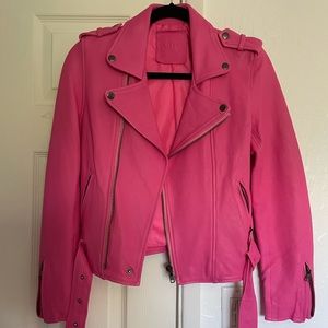 Pink Faux Leather Jacket!